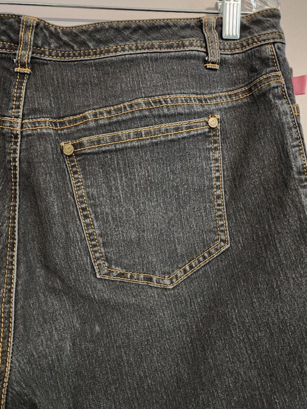 2/$30 Woman Within Modern Fit Dark Wash Blue Jean Shorts Size 14W - Picture 7 of 9